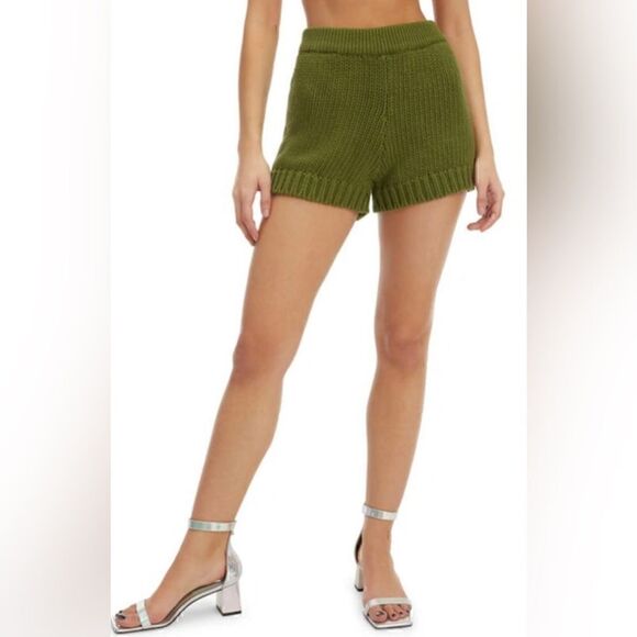 NWT Good American Chunky Sweater Shorts Size L/XL - Picture 1 of 12